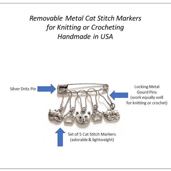Cat Stitch Markers Knitting Crochet Gifts for Knitters Accessories Items Tools - Picture 2 of 3